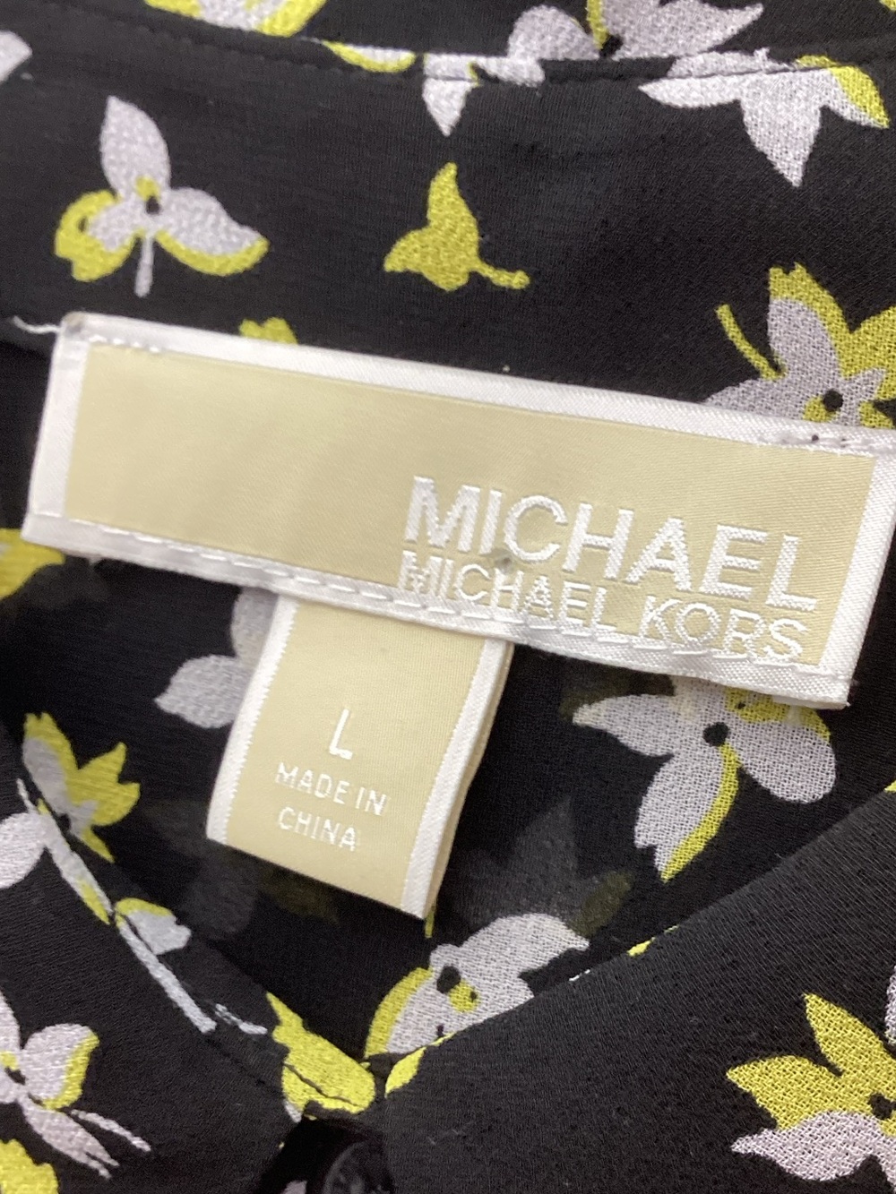 MICHAEL Michael Kors Large Black Dress with Yellow and White Floral Print - Picture 8 of 11